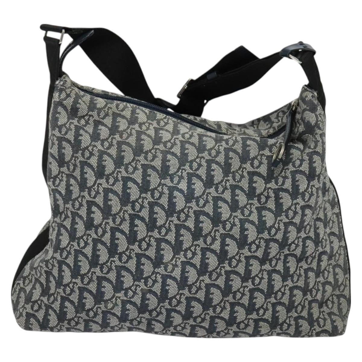 Christian Dior Zip Shoulder Bag Diorissimo Canvas Navy Canvas Shoulder Bag Bag Rovelle Bags