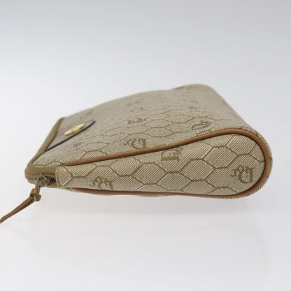 Christian Dior Honeycomb Zip Pouch Coated Canvas Beige Pvc Clutche & Pouche Bag () Rovelle Bags