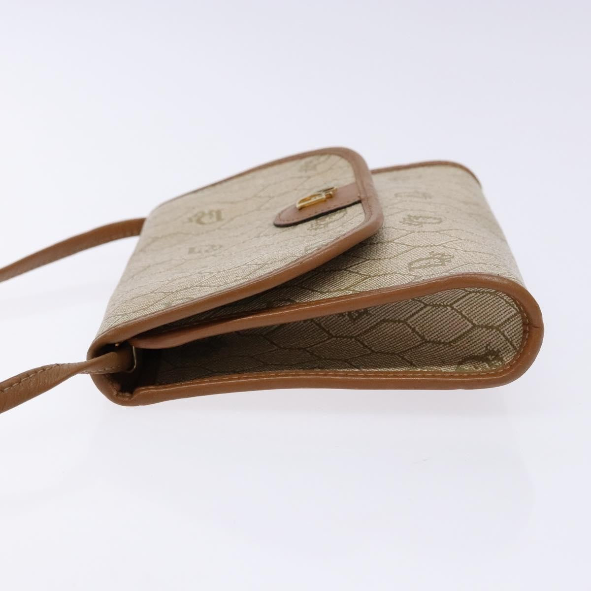 Christian Dior Honeycomb Flap Crossbody Bag Coated Canvas Beige Pvc Bag Rovelle Bags