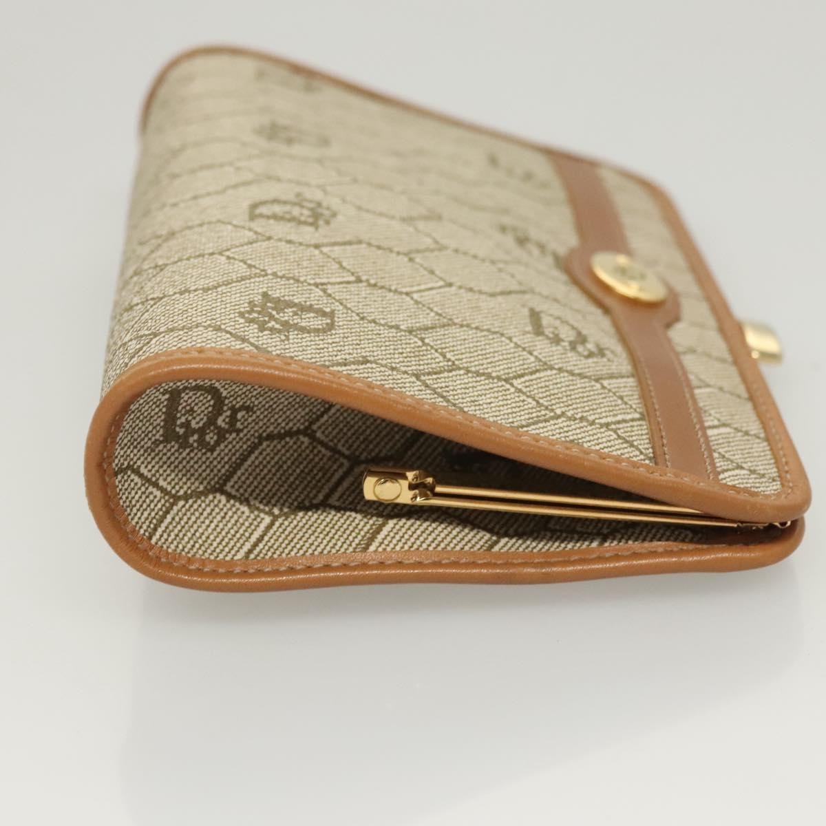 Christian Dior Honeycomb Zip Pouch Coated Canvas Beige Pvc Clutche Pouche Bag Canvas Rovelle Bags