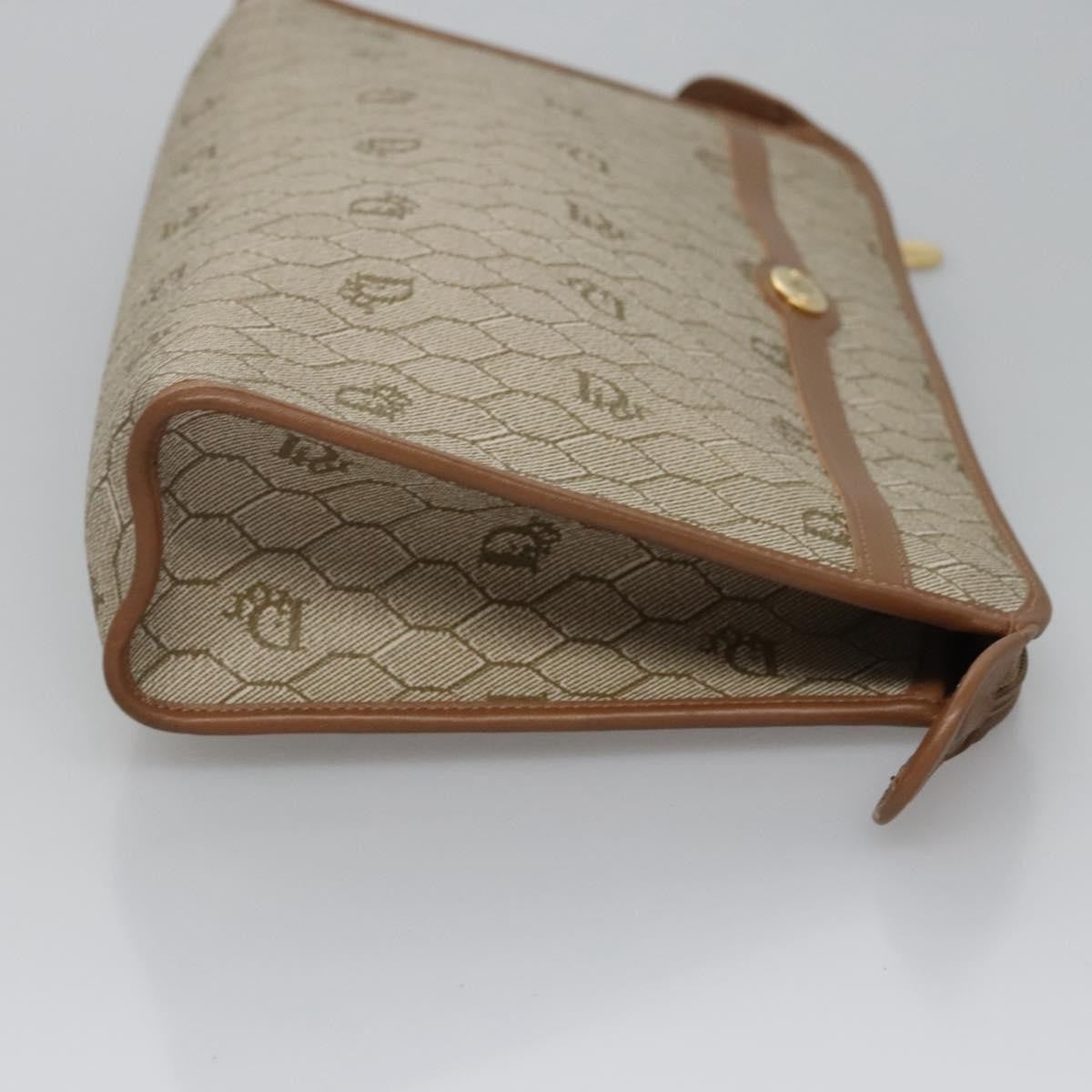 Christian Dior Honeycomb Zip Pouch Coated Canvas Beige Pvc Clutche Pouche Bag Style 2 Rovelle Bags