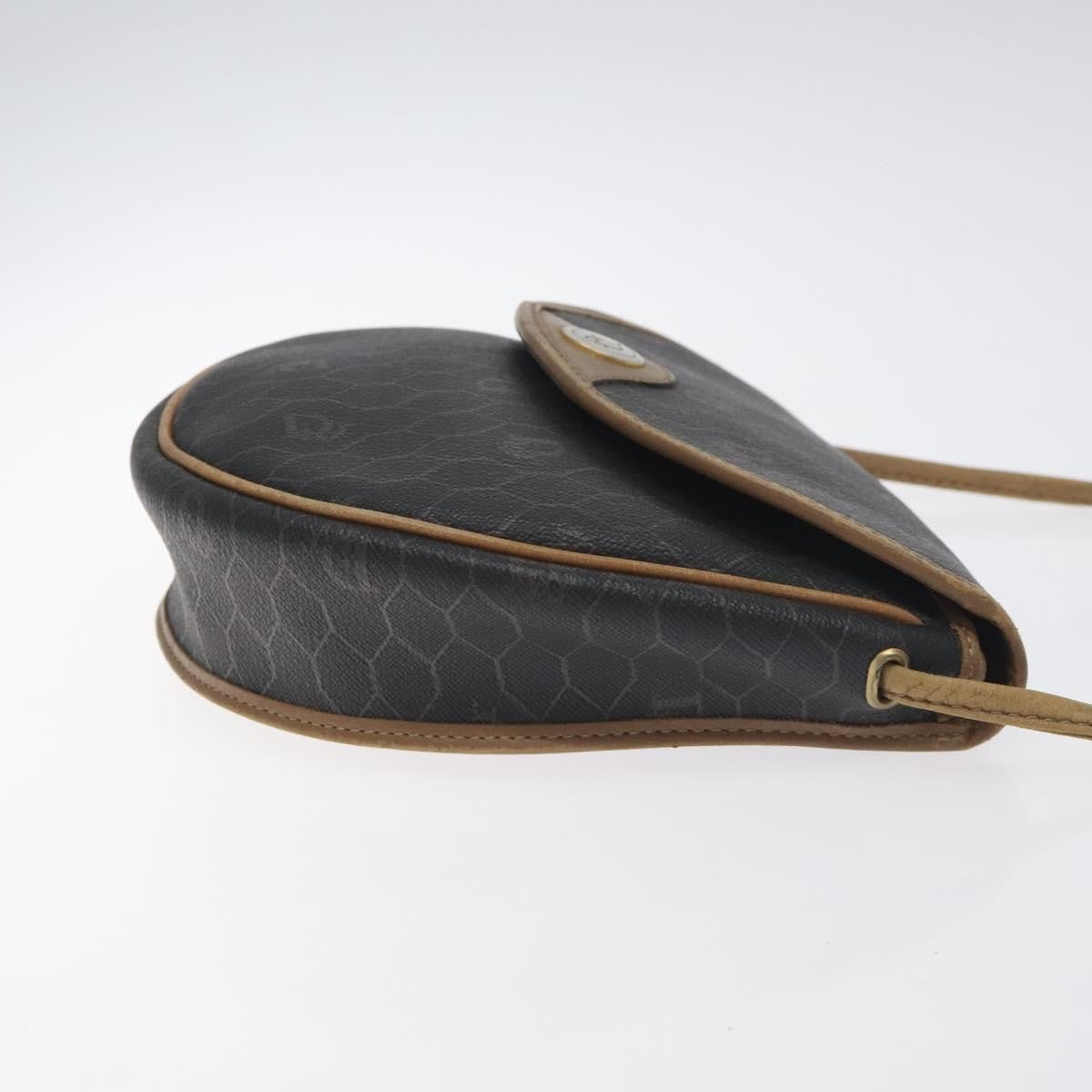 Christian Dior Honeycomb Flap Crossbody Bag Coated Canvas Black Canvas Bag Rovelle Bags