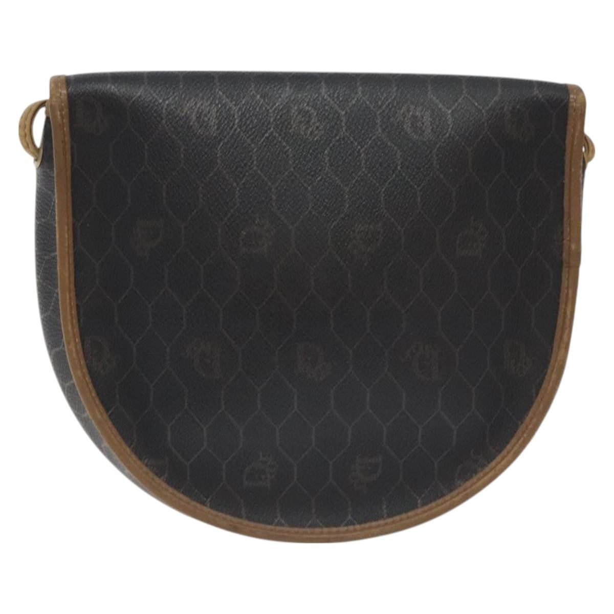 Christian Dior Honeycomb Flap Crossbody Bag Coated Canvas Black Canvas Bag () Rovelle Bags