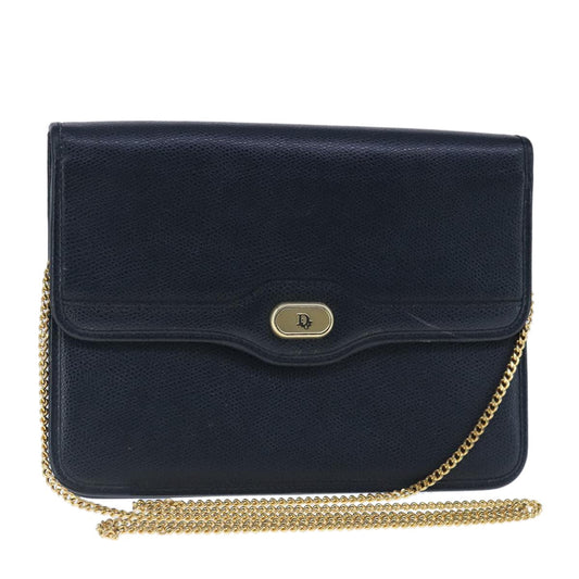 Christian Dior Cd Chain Flap Shoulder Bag Leather Navy Leather Shoulder Bag Bag Rovelle Bags