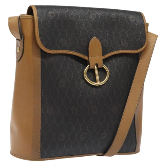Christian Dior Honeycomb Flap Crossbody Bag Canvas And Leather Black Canvas Bag () Rovelle Bags
