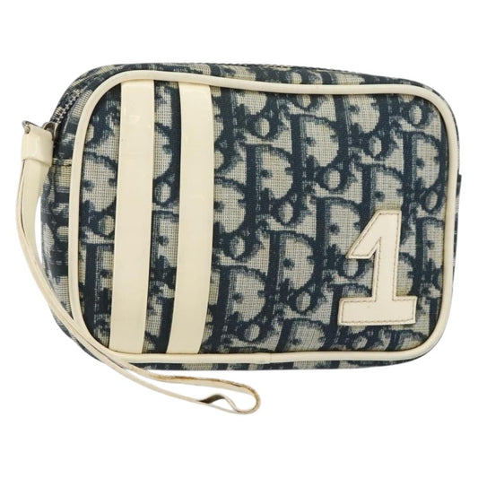 Christian Dior Trotter Pouch Diorissimo Canvas Navy Pvc Clutche Pouche Bag Rovelle Bags