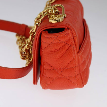 Christian Dior Caro Bag Cannage Quilt Calfskin Orange Leather Bag Rovelle Bags