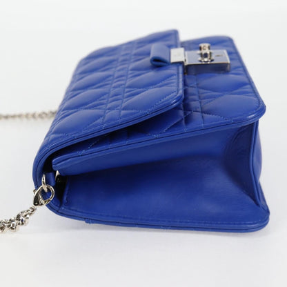 Christian Dior Miss Dior Promenade Pouch Cannage Quilt Lambskin Blue Leather Shoulder Bag Bag Rovelle Bags