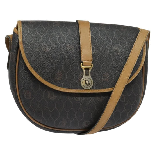 Christian Dior Honeycomb Flap Crossbody Bag Canvas And Leather Black Canvas Bag () Rovelle Bags