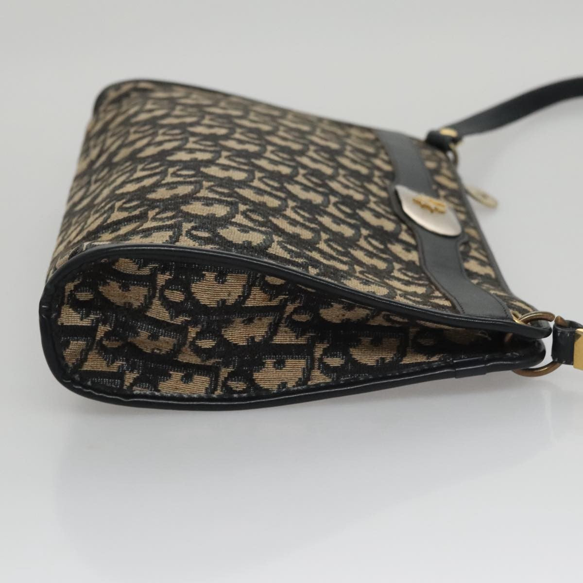 Christian Dior Trotter Shoulder Bag Canvas Navy Canvas Bag Rovelle Bags