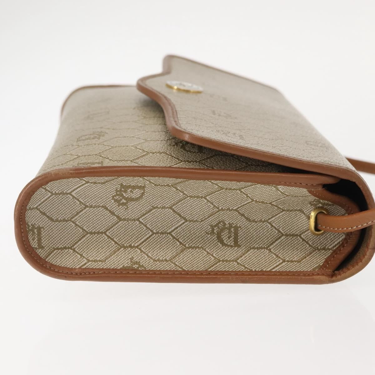 Christian Dior Honeycomb Flap Crossbody Bag Canvas And Leather Beige Canvas Shoulder Bag Bag () Rovelle Bags