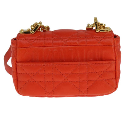 Christian Dior Caro Bag Cannage Quilt Calfskin Orange Leather Bag Rovelle Bags