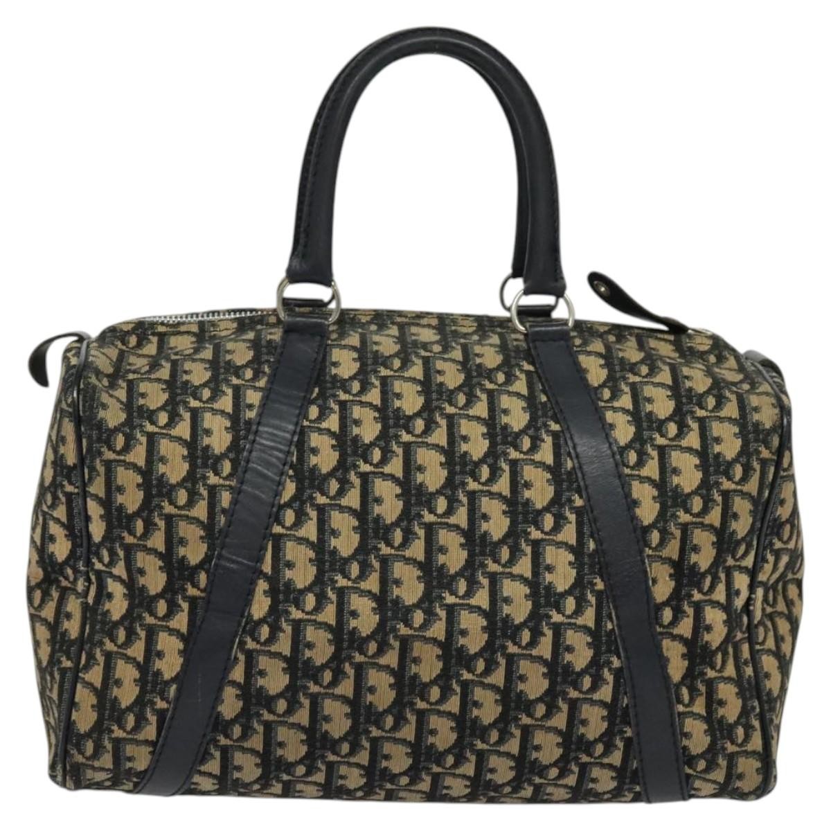 Christian Dior Trotter Boston Bag Diorissimo Canvas Navy Canvas Bag Rovelle Bags