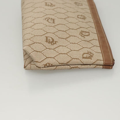 Christian Dior Honeycomb Zip Pouch Coated Canvas Beige Pvc Bag Rovelle Bags