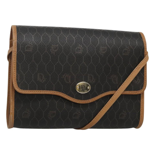 Christian Dior Honeycomb Flap Crossbody Bag Coated Canvas Black Canvas Shoulder Bag Bag Rovelle Bags