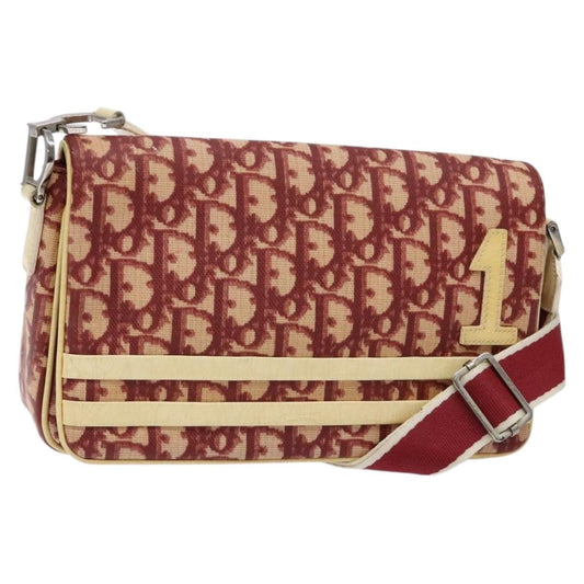 Christian Dior Flap Crossbody Bag Canvas Red Canvas Shoulder Bag Bag Rovelle Bags