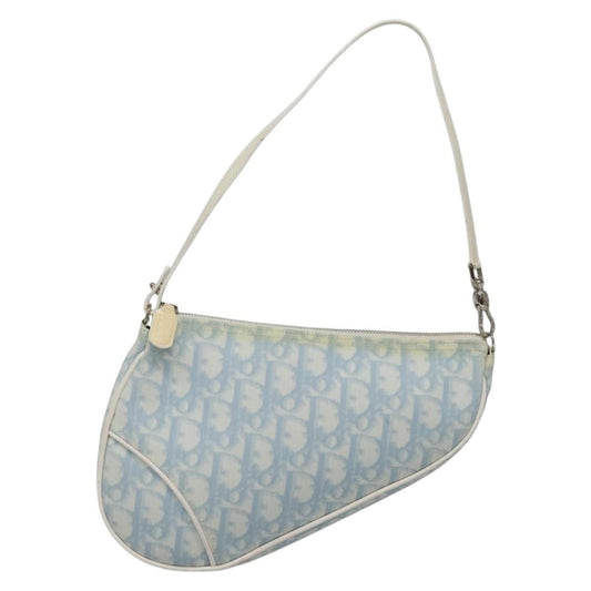 Christian Dior Saddle Bag Diorissimo Canvas Blue Canvas Bag Rovelle Bags