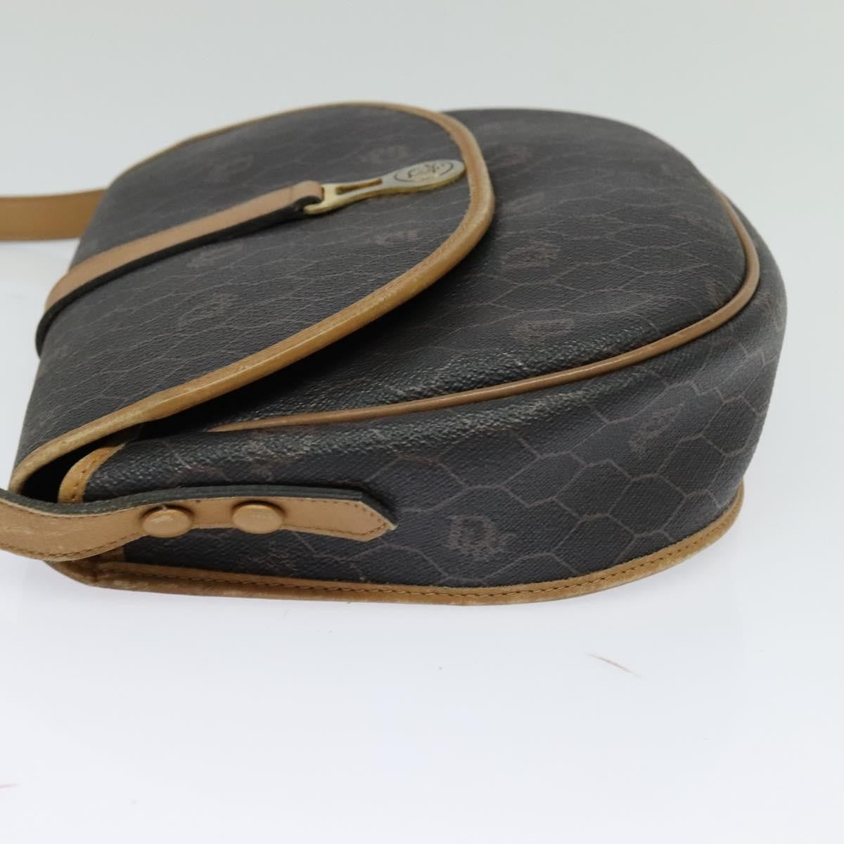 Christian Dior Honeycomb Flap Crossbody Bag Canvas And Leather Black Canvas Bag () Rovelle Bags