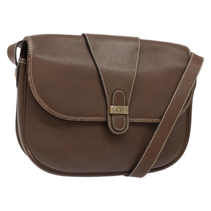 Christian Dior Cd Flap Shoulder Bag Leather Brown Leather Shoulder Bag Bag Rovelle Bags