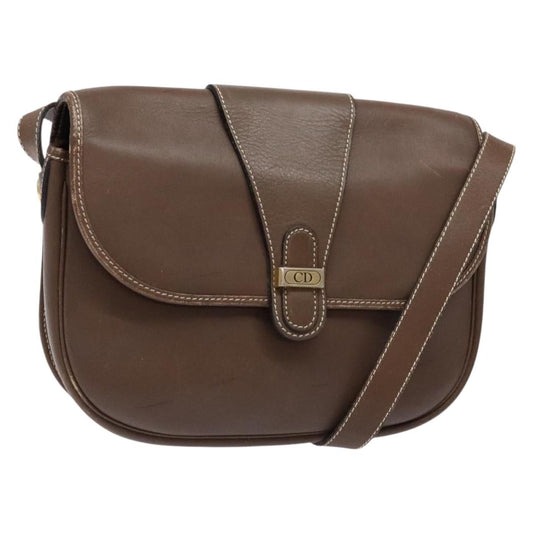 Christian Dior Cd Flap Shoulder Bag Leather Brown Leather Shoulder Bag Bag Rovelle Bags