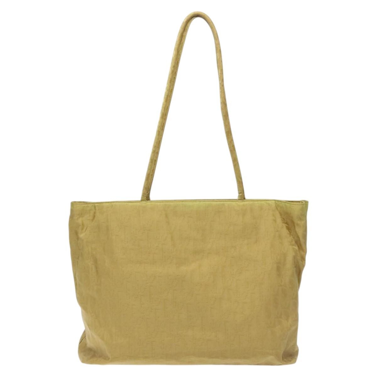 Christian Dior Trotter Open Tote Diorissimo Canvas Yellow Canvas Tote Bag Bag Rovelle Bags