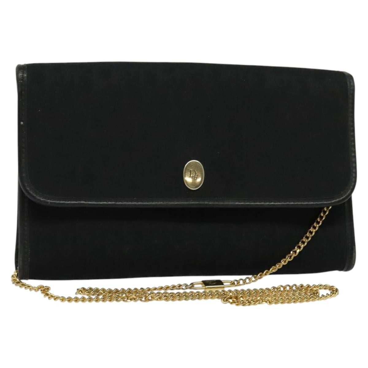 Christian Dior Trotter Flap Crossbody Bag Canvas Black Canvas Shoulder Bag Bag Rovelle Bags