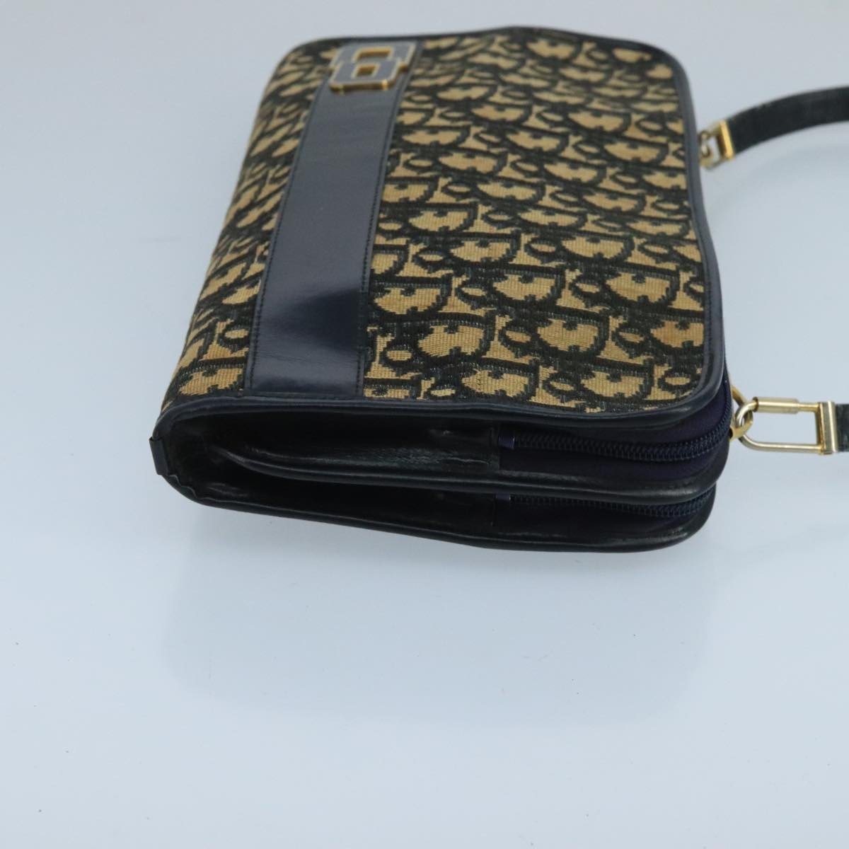 Christian Dior Trotter Crossbody Bag Diorissimo Coated Canvas Navy Canvas Shoulder Bag Bag Rovelle Bags