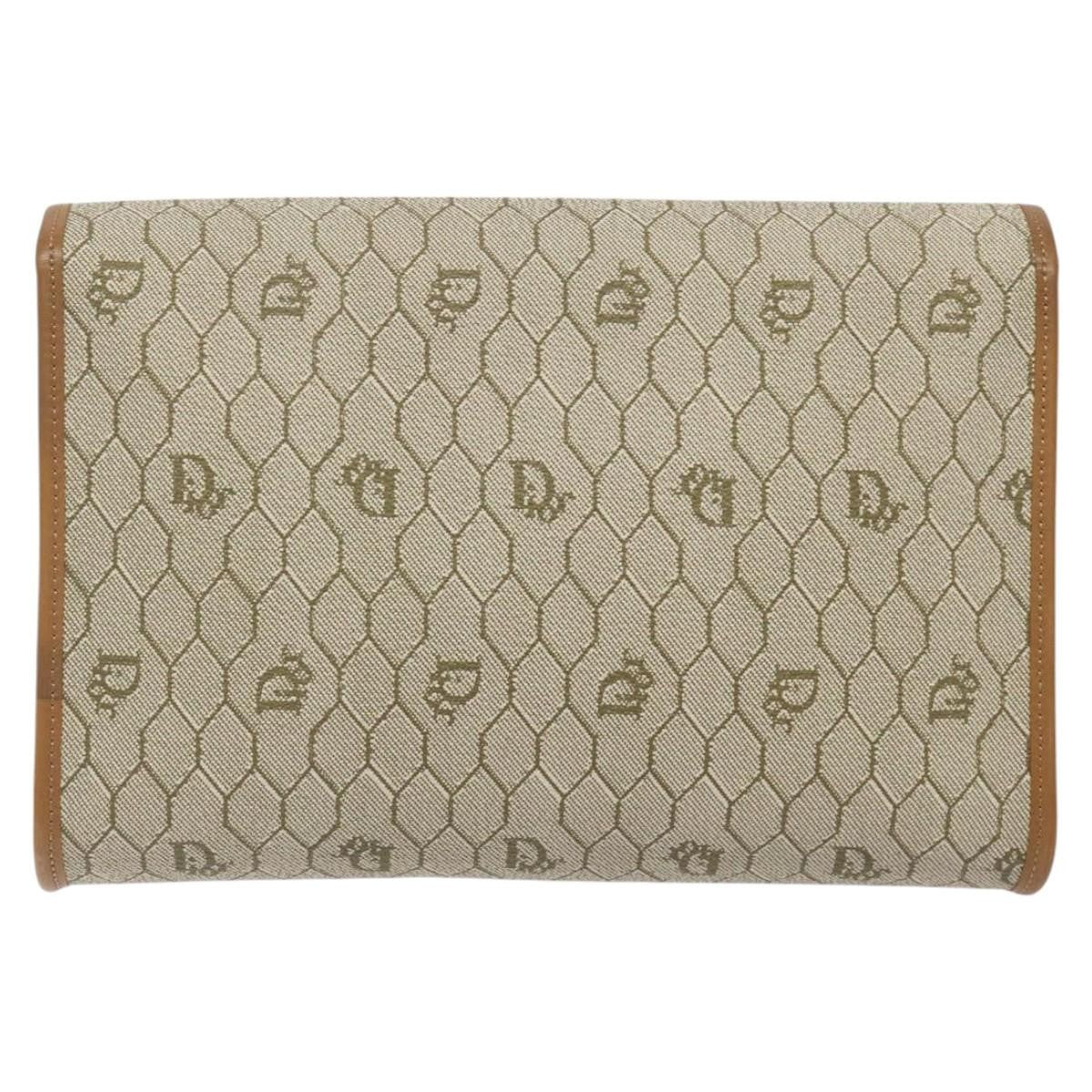 Christian Dior Honeycomb Flap Crossbody Bag Coated Canvas Beige Canvas Bag () Rovelle Bags