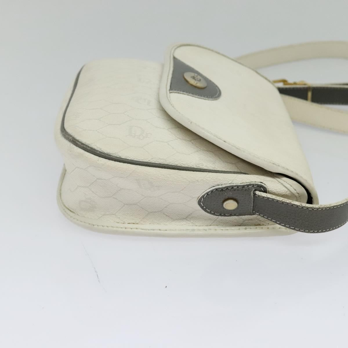 Christian Dior Honeycomb Flap Crossbody Bag Coated Canvas White Canvas Bag () Rovelle Bags