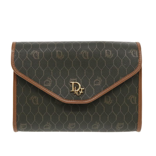 Christian Dior Honeycomb Chain Canvas Khaki Canvas Shoulder Bag Bag Rovelle Bags
