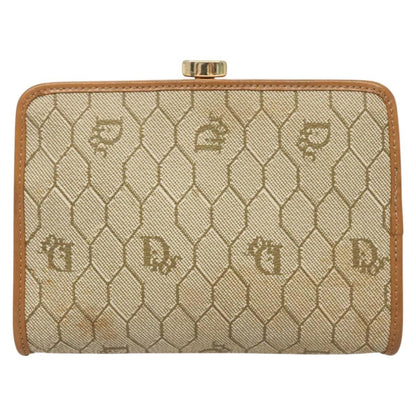 Christian Dior Honeycomb Zip Pouch Coated Canvas Beige Pvc Clutche & Pouche Bag () Rovelle Bags