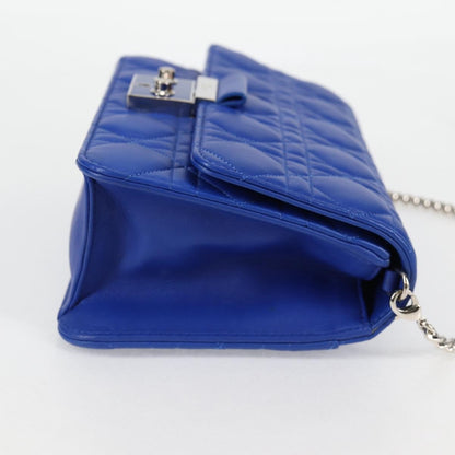 Christian Dior Miss Dior Promenade Pouch Cannage Quilt Lambskin Blue Leather Shoulder Bag Bag Rovelle Bags