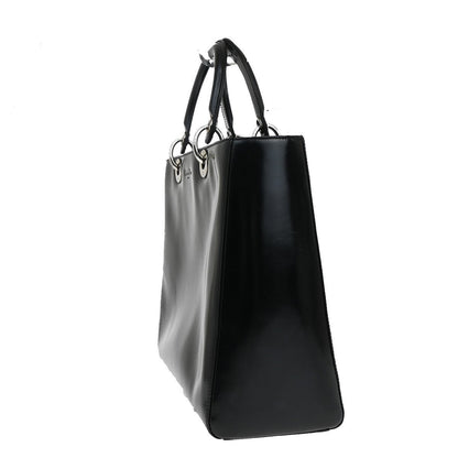 Christian Dior Lady Dior Patent Noir Cuir Vernis Black Patent_Leather Bag () Rovelle Bags