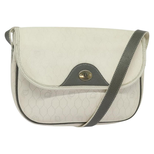 Christian Dior Honeycomb Flap Crossbody Bag Coated Canvas White Canvas Bag Rovelle Bags