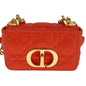 Christian Dior Caro Bag Cannage Quilt Calfskin Orange Leather Bag Rovelle Bags