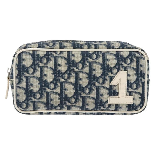 Christian Dior Trotter Pouch Diorissimo Canvas Navy Canvas Clutche & Pouche Bag () Rovelle Bags