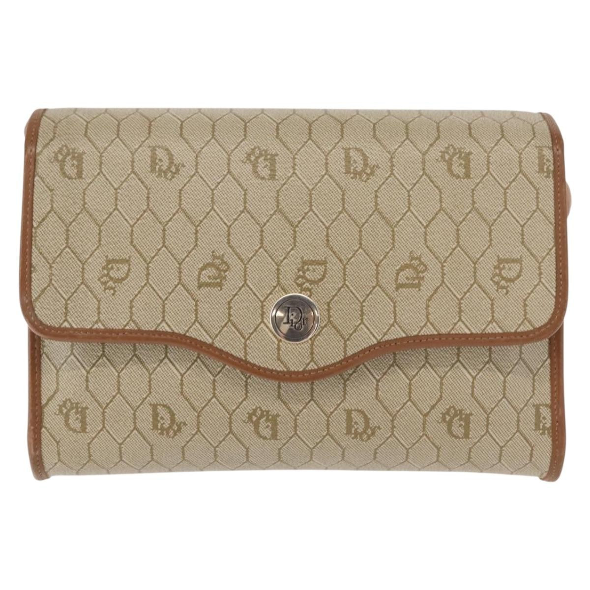 Christian Dior Honeycomb Flap Crossbody Bag Canvas And Leather Beige Canvas Shoulder Bag Bag () Rovelle Bags