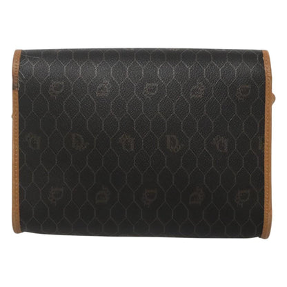 Christian Dior Honeycomb Flap Crossbody Bag Coated Canvas Black Canvas Shoulder Bag Bag Rovelle Bags