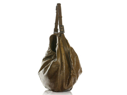 Burberry Perforated Flowers Brown Hobo Bag
