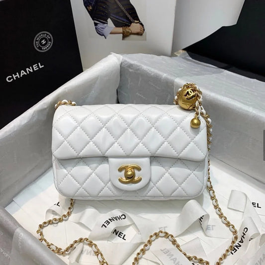 Chanel White Handbag 鈥� Flap Designer Bag