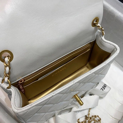 Chanel White Handbag 鈥� Flap Designer Bag