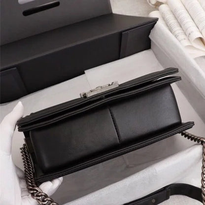 Chanel Le Boy Handbag 鈥� Chain Bag Black