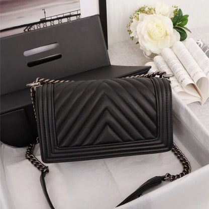 Chanel Le Boy Handbag 鈥� Chain Bag Black