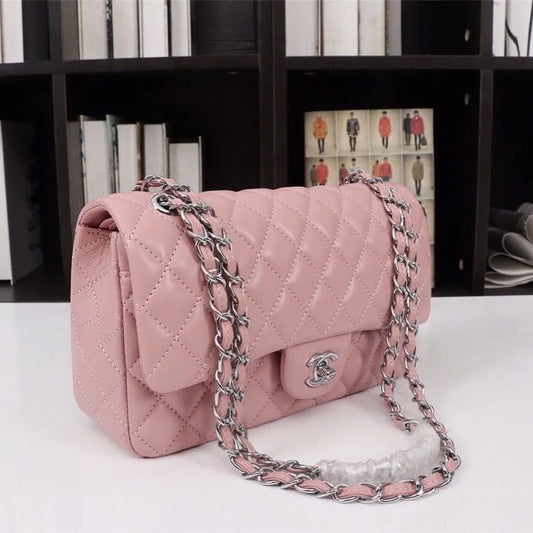 Chanel Pink Quilted Caviar Leather Timeless Shoulder Bag