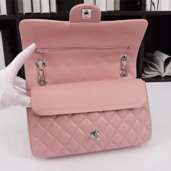Chanel Pink Quilted Caviar Leather Timeless Shoulder Bag