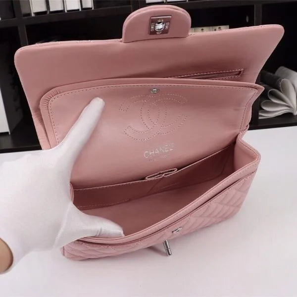 Chanel Pink Quilted Caviar Leather Timeless Shoulder Bag