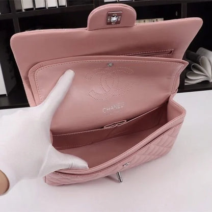 Chanel Pink Quilted Caviar Leather Timeless Shoulder Bag