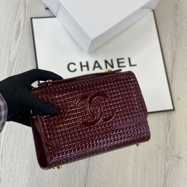Chanel Classic Trifold Wallet / Purse Maroon