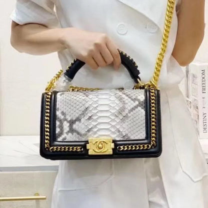 Chanel Le Boy Python Handbag