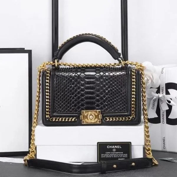 Chanel Le Boy Python Handbag